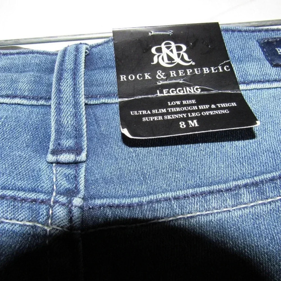 NWT ROCK & REPUBLIC Legging Distressed Jeans Sz 8M - Picture 2 of 6